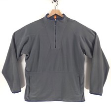 Peter Millar Men's 1/4 Zip Pullover Thermal Flow Micro Fleece XL Gray