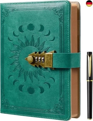 BESUCHE DEN ZXHQ-STORE ZXHQ Nachfüllbares Leder Tagebuch mit Schloss für Frauen und Mädchen - A5 No