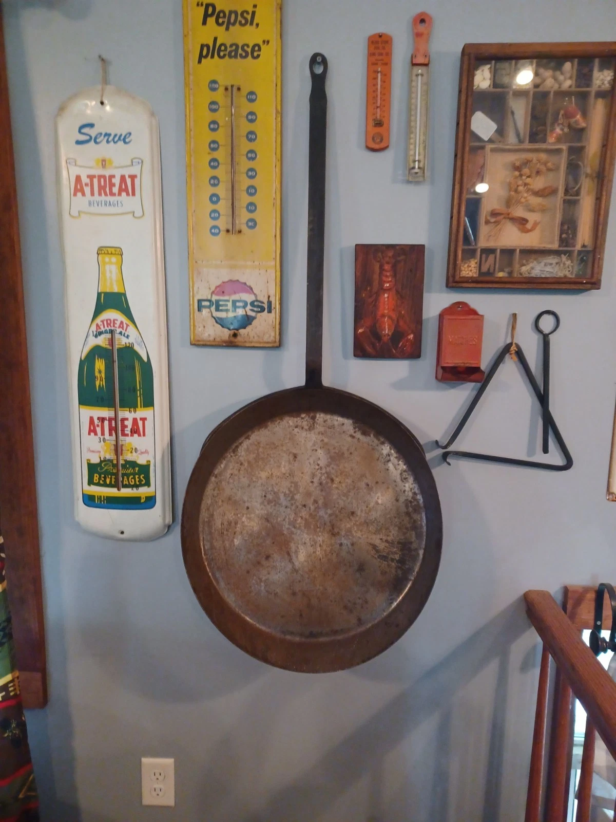 Antique Hand Forged Iron Skillet - 20" Cowboy Camp Pan