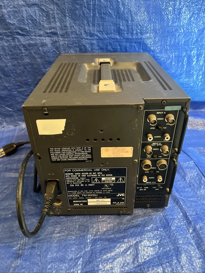 Working JVC TM-900SU 9 in Professional CRT Color Video Monitor retro gaming - Image 4 of 4
