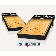 AJJCornhole 107-BowlingLane Bowling Lane Theme Cornhole Set with Bags - 8 x 2...