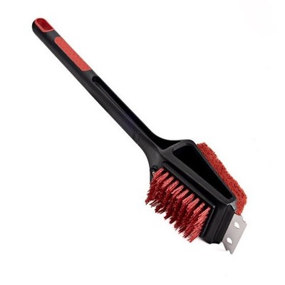 Expert Grill Nylon 3 in 1 Cleaning Grill Brush with Stainless Steel Scraper