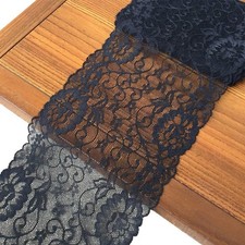 6 Inches Wide Stretchy Lace Ribbon Elastic Trim Fabric with Floral Pattern for B