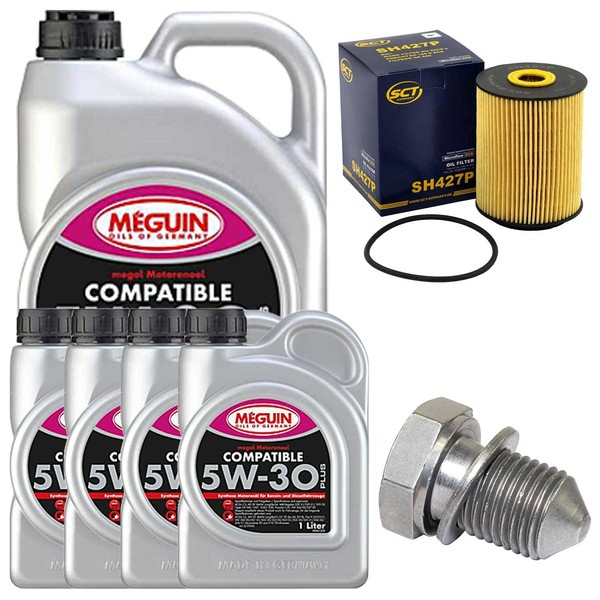 MotoröL Filter Set 5W-30 Plus Meguin 9 Liter + Schraube FüR Audi Q7 VW Passat-image