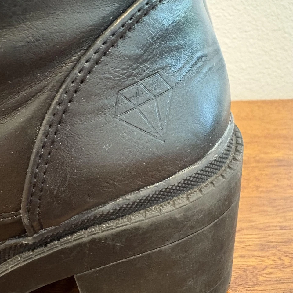 Botines de combate Y2K para mujer 7,5 negros con cordones tacón grueso suela cremallera Hadria Foto 3 de 4