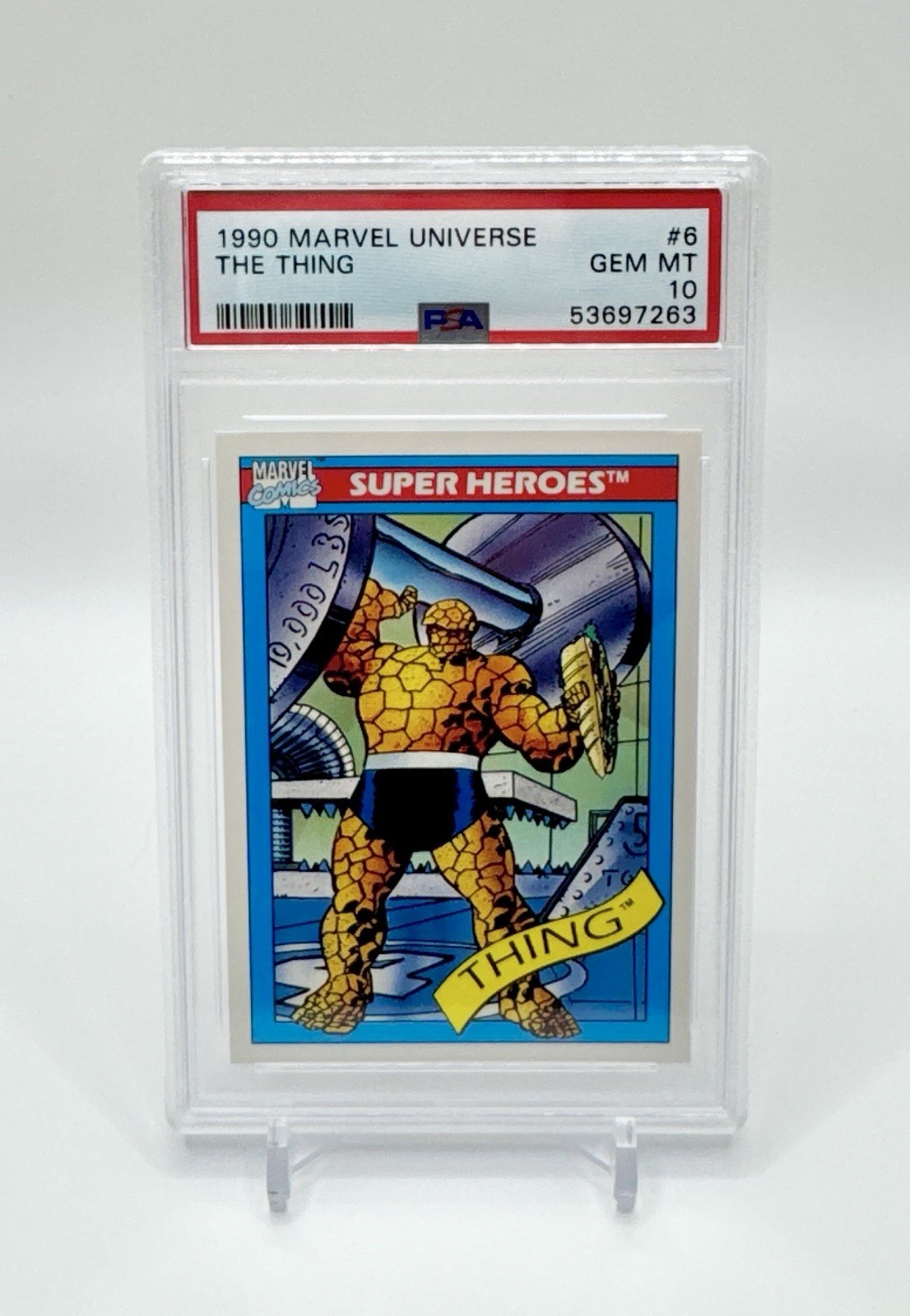 The Thing 1990 Impel Marvel Universe Super Heroes Card #6 Gem Mint Rare PSA 10