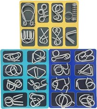 24pcs Metal Montessori Puzzle Wire IQ Mind Brain Teaser Children Adults Toys