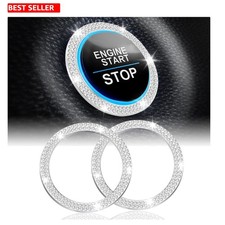 2 PCS Crystal Rhinestone Start Button Cover for Glam Car Interior Accessories