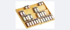 SpaceAid Bamboo Spice Drawer Organizer, (Need 3" Deep Drawer) Expandable 4 Tier
