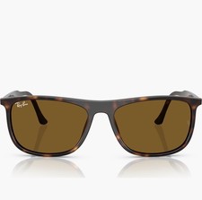 NEW Authentic Ray-Ban 58mm Rectangular Sunglasses Havana Brown w/ Case ORB2216