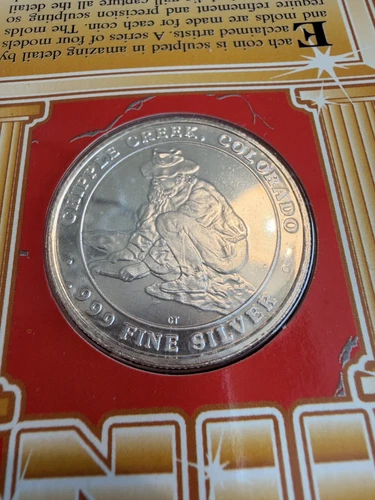 Cripple Creek Colorado Historic Mining 1 OZ.999 Silver Prospector Round w COA