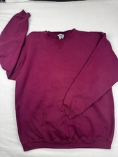 Vintage Pure Sweat Classic 3XL Burgundy Crewneck Sweatshirt USA Made Blank 90s