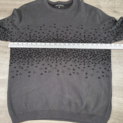 ROBERT BARAKETT Mens Size: X-LARGE Johnny Geo Printed Sweater Color:CHARCOAL - Afbeelding 8 van 10