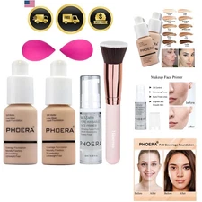 Full Coverage Foundation Makeup Set with Sponges Brushes Primer for All Skin ...