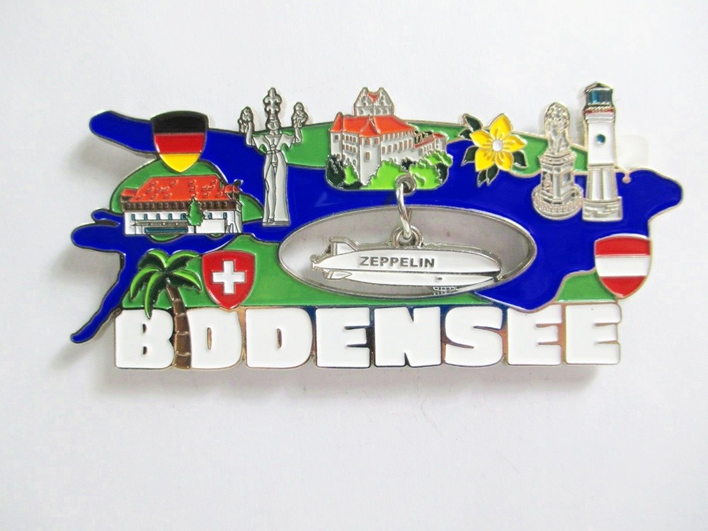 Lake Constance Magnet Metal 1 Charms Zeppelin Pendant Souvenir Germany Lindau...