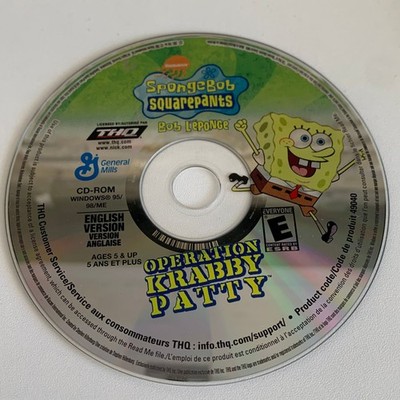 SpongeBob Operation Krabby Patty PC CD-ROM Windows 95/98/ME THQ Kids Game