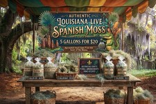 Live Louisiana Spanish Moss 20.00 for 5 gallons.