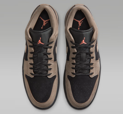 Air Jordan 1 Low SE Shoes Black Light Wild Mango Olive Grey Men's