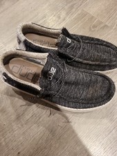 Hey Dude Wally Stretch Shoes Men Size 9 Sneakers Black Gray Slip On Low