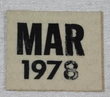 1978 Connecticut passenger car license plate sticker