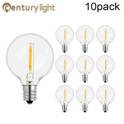 G40 LED Light Bulb E12 Base PET Plastic Filament Lamp DC 3V 1W Warm White Globe
