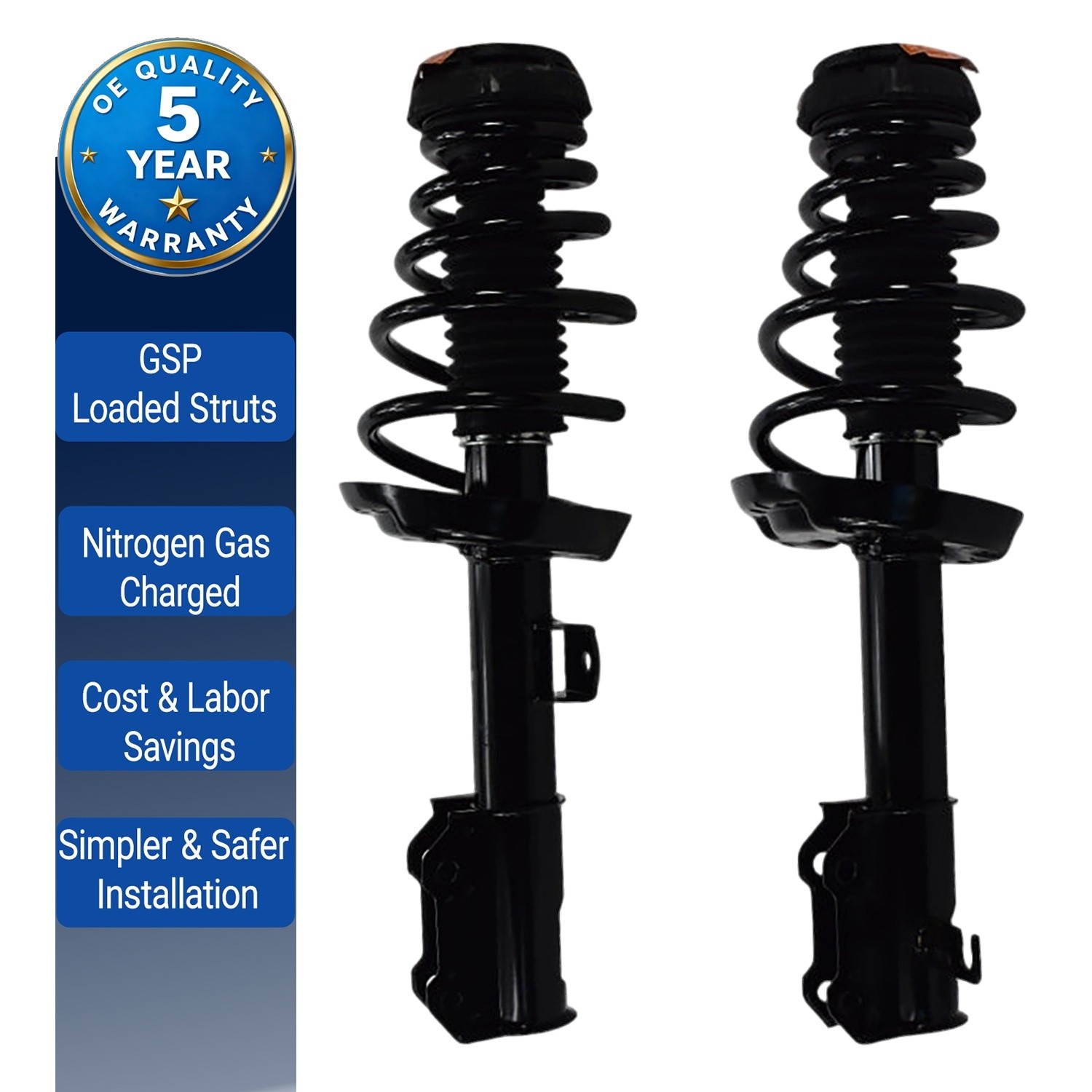 For 2011-2012 Chevrolet Volt Pair Front Suspension Strut & Coil Spring
