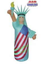 8' Self-Inflatable LED Patriotic Statue Of Liberty SKIN COLOR Yard Decoration