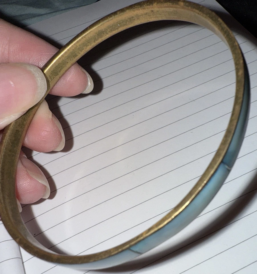 Brazalete Apilable De Colección Tono Latón Dorado Madreperla Foto 4 de 4