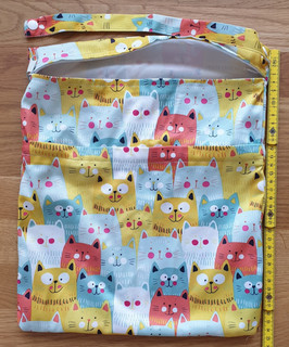 SYSUII Wetbag Windeltasche Baby Nassbeutel 33 x 29 cm Katze