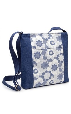 Okayama Denim Pochette Shoulder Bag Medium Size Navy Made in Japan