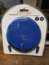 Craig CD2808-BL Personal CD Player with Headphones Blue Portable New Sealed