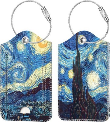 [2 Pcs] Luggage Tags Privacy Cover ID Label with Loop for Travel Bag Suitcase