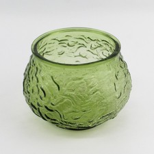Bol/vase décoratif en verre massif couleur vert émeraude E. O. Brody Company hauteur 5"