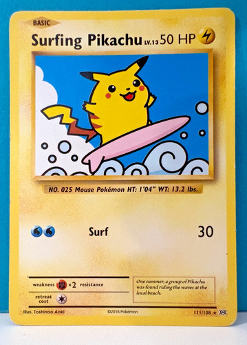 Pokemon Surfing Pikachu 111/108 - XY Evolutions - LP 2016