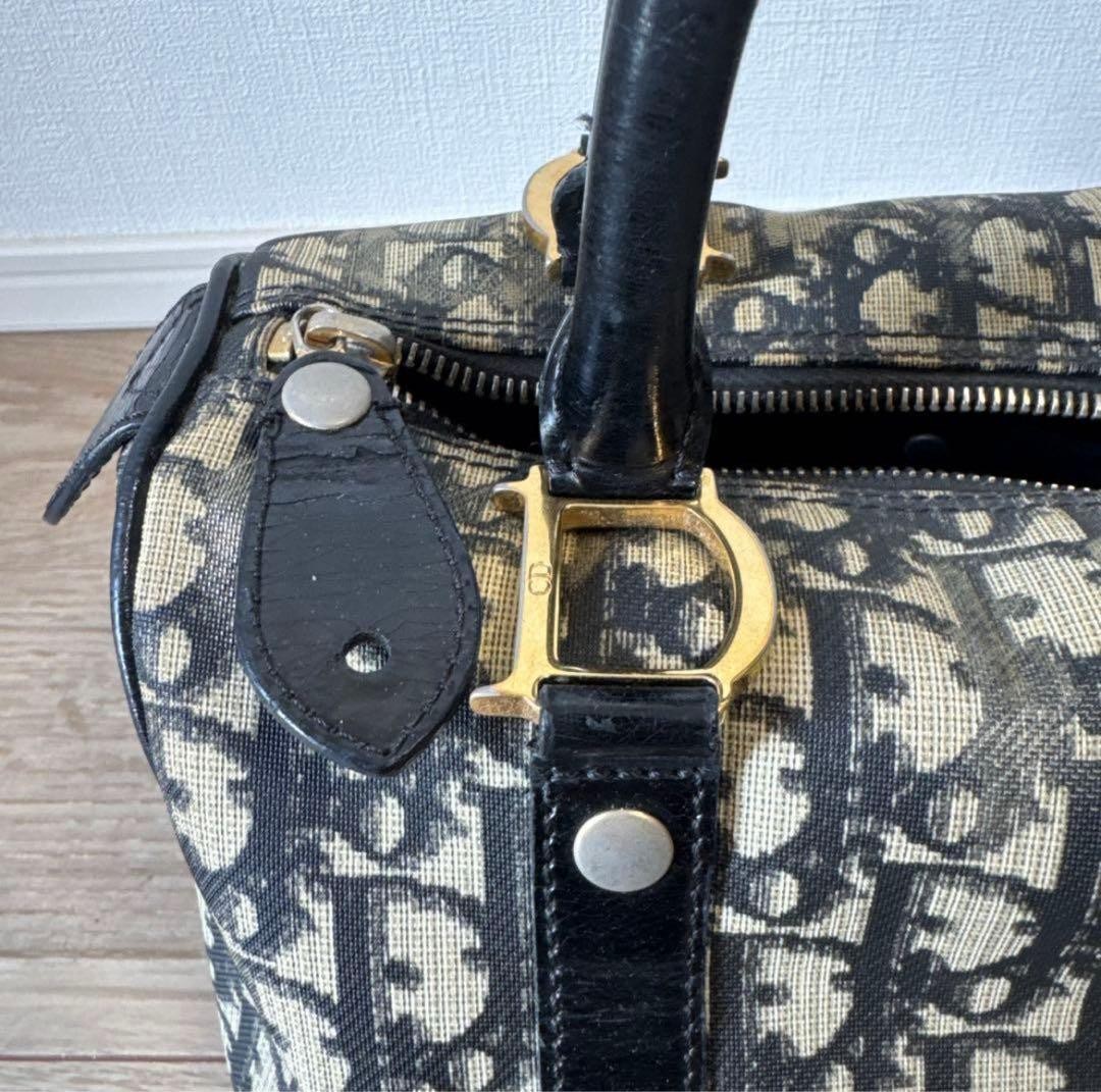 CHRISTIAN DIOR Canvas Leather Mini Boston Bag Black Oblique Hardware Vintage thumbnail 21