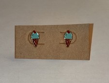 Children s Ice Cream Cone Stud Earrings