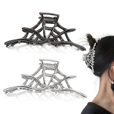 2 Pcs Halloween Spider Web Claw Clips Spiderwebs Halloween Hair Accessories D...