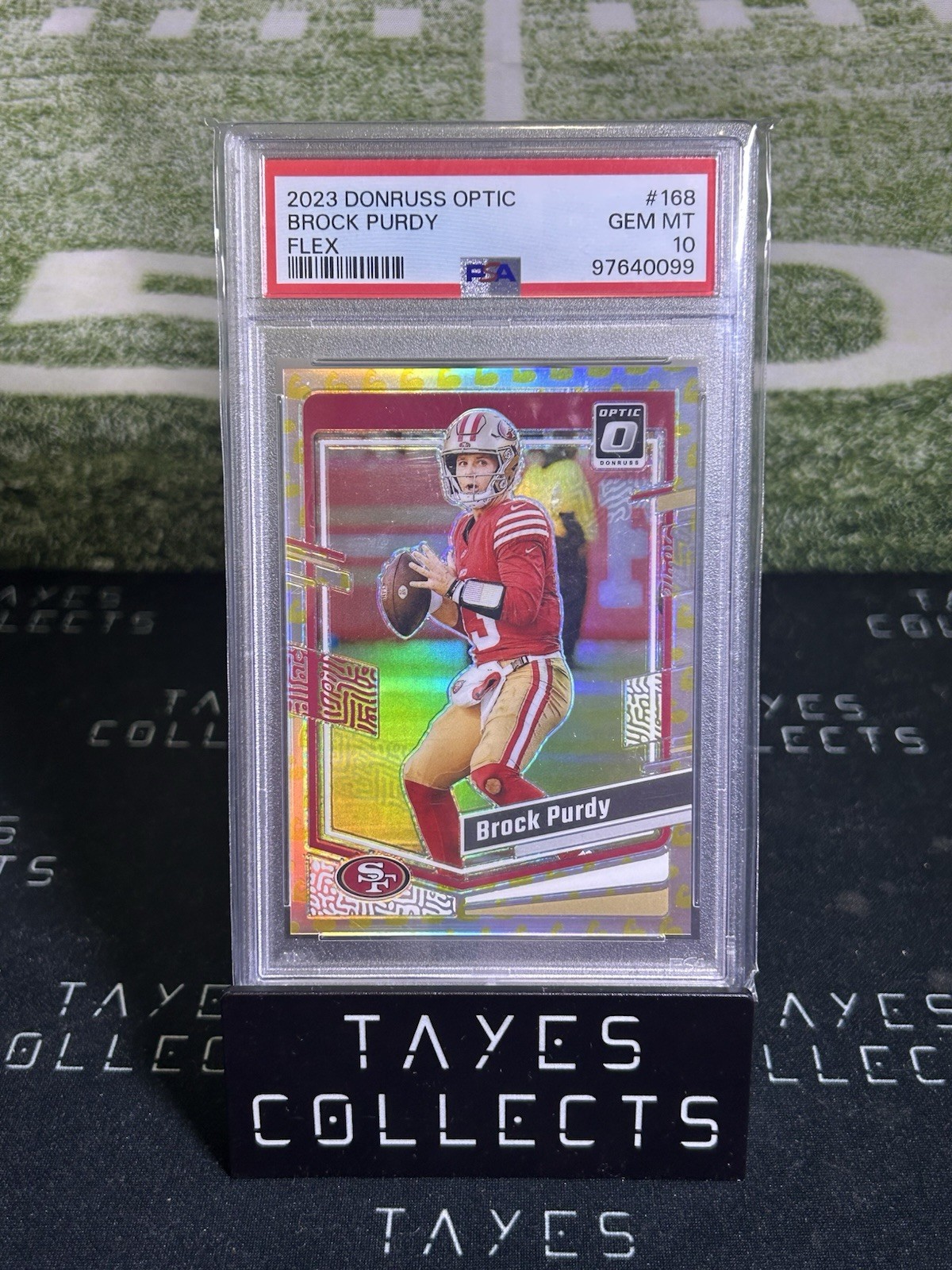 2023 Panini Donruss Optic - Brock Purdy #168 Flex Prizm /149 PSA 10