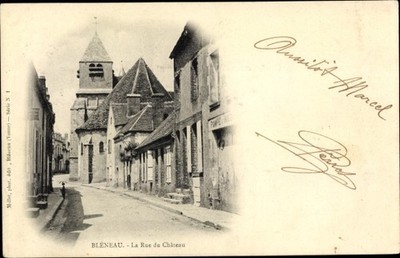 Ak Bleneau Yonne, La Rue du Chateau - 2594031