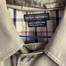 Brooks Brothers British Made Balmacan Coat M 40R Khaki Tamanushi Cotton
