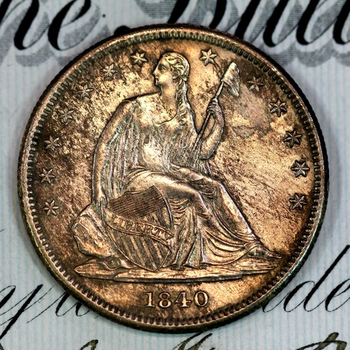 * 1840-P SMALL LETTERS * NEAR+ GEM BU MS SEATED LIBERTY HALF-DOLLAR *