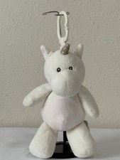 KellyToy 9 Inch Ivory Pink Accents Baby Unicorn Rattle Plush Soft Clean