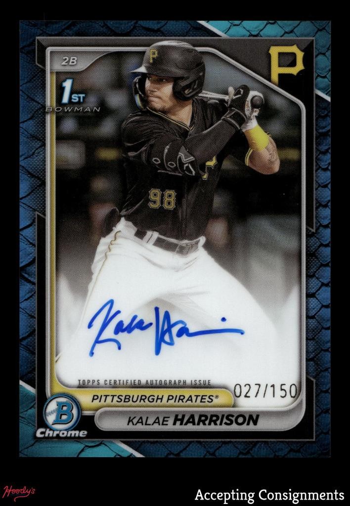 2024 Bowman Chrome Blue Reptilian Refractors Kalae Harrison Rookie 1st AUTO /150