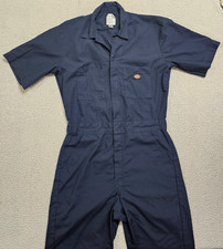 Dickies Jumpsuit 5 Oz. Short-Sleeve Coverall Jacket in Dark Navy Blue Size S 31R