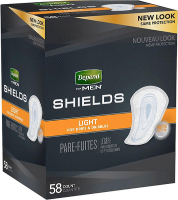 Dependsmen Incontinence Shields/Pads Light Absorbency - 1 Box
