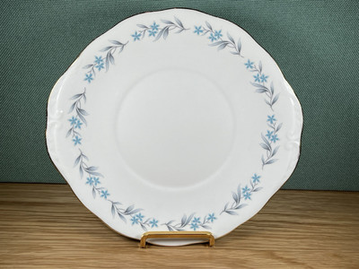 Ridgway Potteries 9,5 in ROYAL VALE English Bone China Kuchenteller blaue Blumen