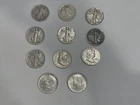 Lot of (11) 90% Silver Halves - (7) Walking Liberty, (2) Franklin, & (2) Kennedy