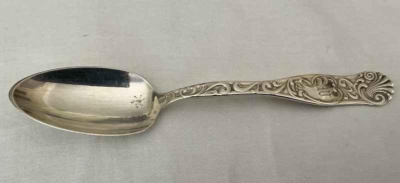 Towle Diane Sterling Silver  Serving Spoon   With Monogram 8 Inches