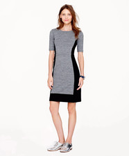 J. Crew Colorblock Ponte Knit Dress A9687 Gray and Black Size 2