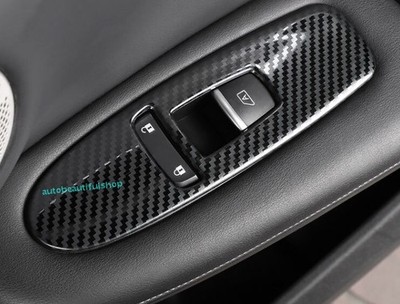 For Infiniti QX50 19-2023 Carbon Fiber Steel Window Lift Lock Switch Panel 4PC
